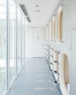 9h Nine Hours Hotel Capsule & Run. Takebashi Chiyoda Tokyo Japan. Architect Akihisa Hirata. Photo by Francois Cavelier for Monocle Magazine