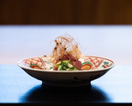 44A2 YOSHIATSU Ebisu Tokyo Chef Yoshiatsu Fukushima traditional styles and innovative elements within the framework of Japanese cuisine. The minimalist interior